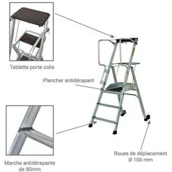 Budget ? CENTAURE PIRL Porte-Colis 3 Marches - Hauteur De Travail Max. 2.70m - 416903 ✔️ -CENTAURE Soldes 10519243 5