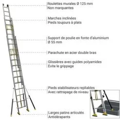 Top 10 ✔️ CENTAURE Echelle Coulissante 3 Plans De Longueur 6.90m - 512610 ? -CENTAURE Soldes 16592714 5