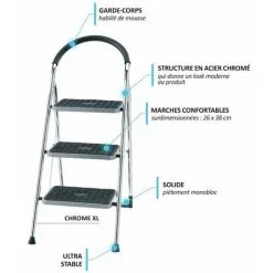 Les meilleures critiques de ⭐ Centaure - Marchepied Double Fonction 3 Marches Hauteur D'accès Maxi 2,70 M - Chrome XL ? -CENTAURE Soldes 17749615 3