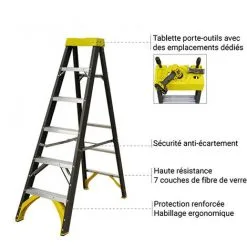 Budget ? CENTAURE Escabeau Isolant 4 Marches: Hauteur De Travail Maximale De 2.94m - 462805 ? -CENTAURE Soldes 22668185 5