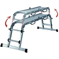 Le moins cher ? Echelle Télescopique Solucio Multifonctions 4 Positions 4,40m Centaure ?