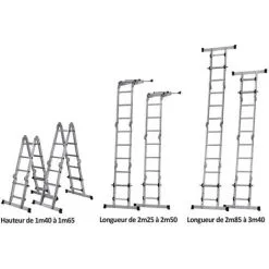 Le moins cher ? Echelle Télescopique Solucio Multifonctions 4 Positions 4,40m Centaure ? -CENTAURE Soldes 27619403 4