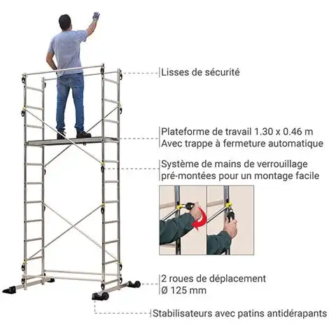 Budget ? CENTAURE Echafaudage Domestique - Hauteur De Travail Maximale De 6.65m - 238703/347705 ✨ 7 Budget ? CENTAURE Echafaudage Domestique - Hauteur De Travail Maximale De 6.65m - 238703/347705 ✨ – Image 5