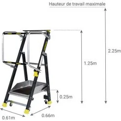 Meilleur prix ? CENTAURE Escabeau Mise En Rayon - Hauteur De Travail Max. 2.25m - 414901 ? -CENTAURE Soldes 3106171 2