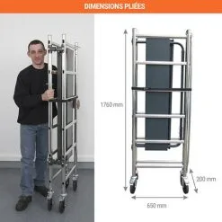 Nouveau ? CENTAURE Echafaudage Pliant - Longueur Plateau 1.10m - 346801 ? -CENTAURE Soldes 3206658 3