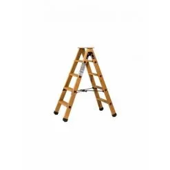 Budget ? Centaure Escabeau Double Accès Bois 2x4 Marches + Tablette - Hauteur De Travail 2,45m ?