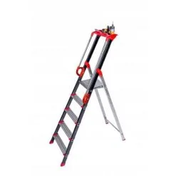 Promo ⭐ CENTAURE Escabeau Avec Rampe De Sécurité - Hauteur Maximum De Travail 2.99m - 239205 ?