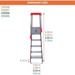 Promo ⭐ CENTAURE Escabeau Avec Rampe De Sécurité - Hauteur Maximum De Travail 2.99m - 239205 ? -CENTAURE Soldes 36334068 3