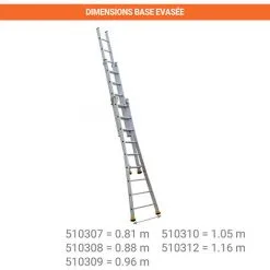 De gros ⌛ CENTAURE Echelle Transformable 3 Plans - Longueur Pliée 2.75m. / Dépliée 5.90m Et 4.42m En Position Escabeau. - 510309 ? -CENTAURE Soldes 36334099 5