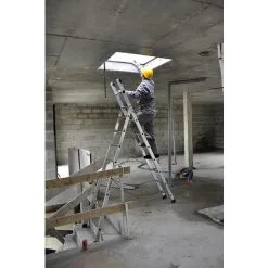 Le moins cher ✨ CENTAURE Echelle Transformable 2 Plans - Hauteur Atteignable En Position Escabeau De 1.95m Et 3.20m En Double échelle - 363207 ? -CENTAURE Soldes 36334150 4