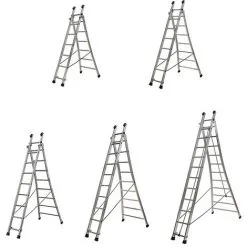 Le moins cher ✨ CENTAURE Echelle Transformable 2 Plans - Hauteur Atteignable En Position Escabeau De 1.95m Et 3.20m En Double échelle - 363207 ? -CENTAURE Soldes 36334150 5