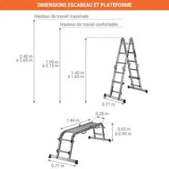 Nouveau ? CENTAURE Echelle Articulée: Longueur D'échelle Jusqu'à 3.40m - 450711 ✔️ -CENTAURE Soldes 5034522 3
