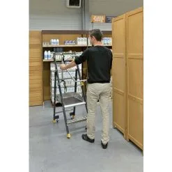 Offres ? CENTAURE Escabeau Roulant Pour Picking Alimentaire, Hauteur De Travail Max. 2.10m - 414932 ? -CENTAURE Soldes 58192361 2