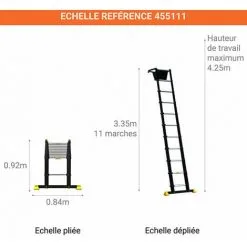 Coupon ? CENTAURE Echelle Télescopique Longueur Maximale 3.35m - Space Bamboo - 475111 ? -CENTAURE Soldes 8900991 3
