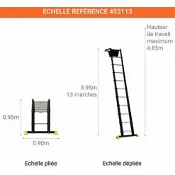 Coupon ? CENTAURE Echelle Télescopique Longueur Maximale 3.35m - Space Bamboo - 475111 ? -CENTAURE Soldes 8900991 4